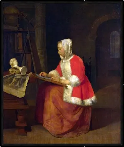 Картина Молодая женщина рисует (A Young Woman seated drawing)