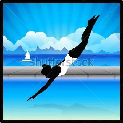 Девушка ныряет в воду