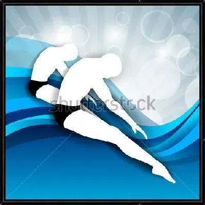 Коллаж с различными геометрическими фигурами и дуэтом мужчин по прыжкам в воду