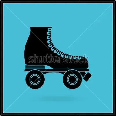 Силуэт роликовых коньков в ретро-дизайне