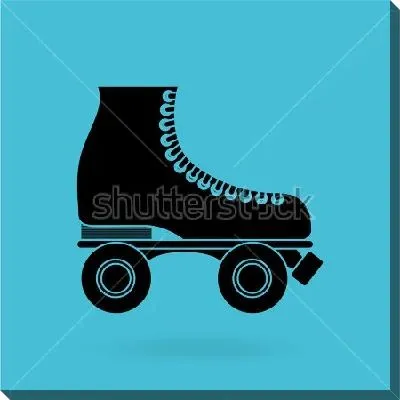 Силуэт роликовых коньков в ретро-дизайне