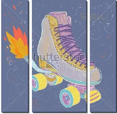 Модульная картина Ролики с выхлопной трубой