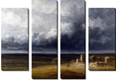 Грозовой пейзаж с руинами на равнине (Stormy Landscape with Ruins on a Plain)