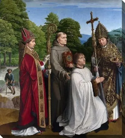 Картина Бенджамин Сальвати трое святых  (Canon Bernardijn Salviati and Three Saints)