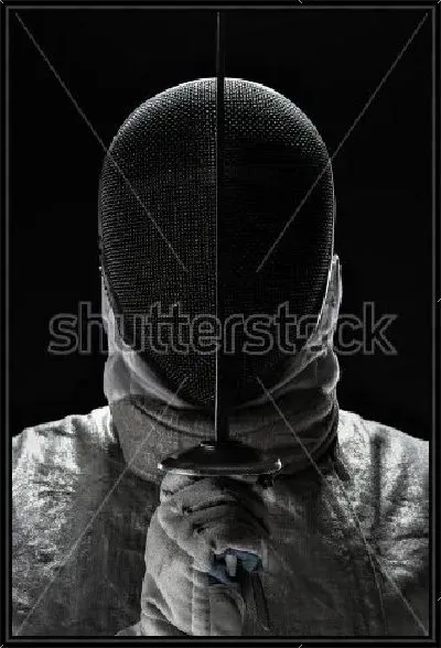 Картина Фехтовальщик в маске с рапирой в руке №2