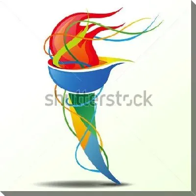 Красочная иллюстрация факела с олимпийским огнём