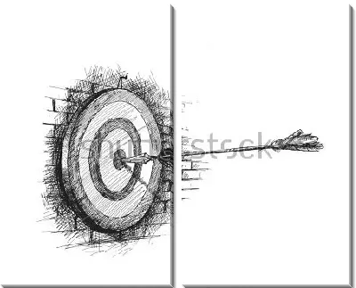 Модульная картина Стрела в самом центре мишени