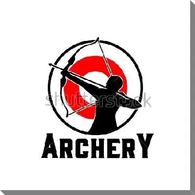 Эмблема  с силуэтом лучника с натянутым луком в круге мишени