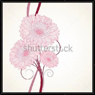 Картина Изящная композиция с герберами и волнистыми линиями