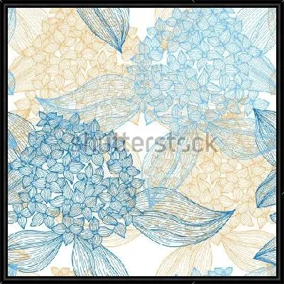 Изящный воздушный коллаж из цветов голубой и розовой гортензии на белом фоне