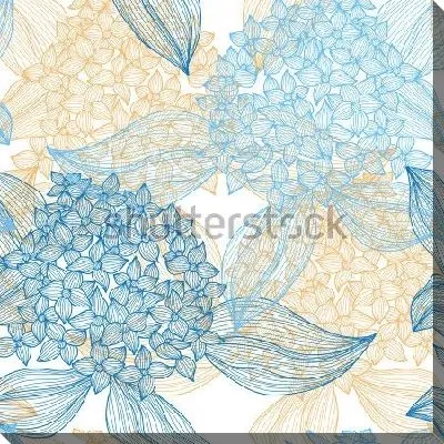 Изящный воздушный коллаж из цветов голубой и розовой гортензии на белом фоне