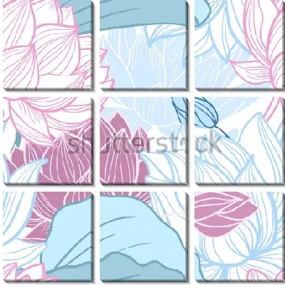 Модульная картина Нежные цветы лотоса