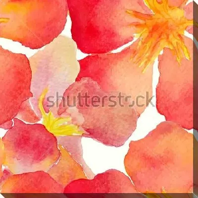 Акварельный рисунок с большими красными цветами олеандра