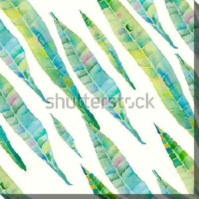 Акварельная иллюстрация с зелёными листьями олеандра на белом фоне