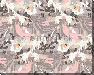 Нежная композиция в пастельных тонах с цветами и листьями астры