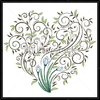 Картина Изящная композиция с подснежниками и декоративным цветочным элементом