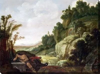 Картина Горный пейзаж с Нарциссом ( Mountain Landscape with Narcissus)