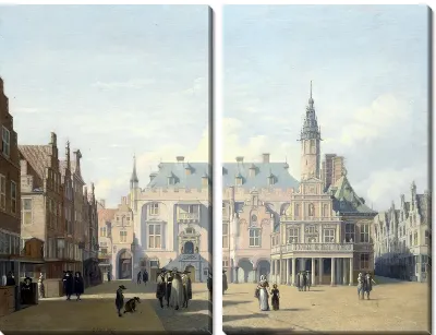 Картина Рынок и ратуша в Харлеме (The Market Place and Town Hall, Haarlem)
