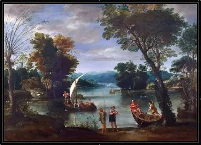 Картина Пейзаж с рекой и лодками (Landscape with a River and Boats)