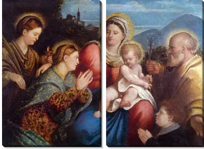 Картина Святое семейство (The Holy Family with Saints and a Donor)