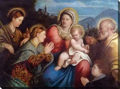 Картина Святое семейство (The Holy Family with Saints and a Donor)