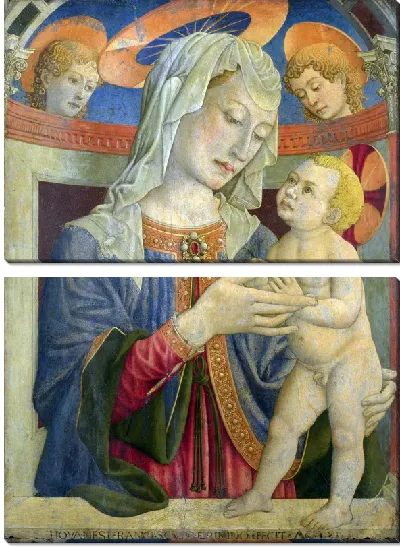Картина Мадонна с младенцем и двумя ангелами (The Virgin and Child with Two Angels)