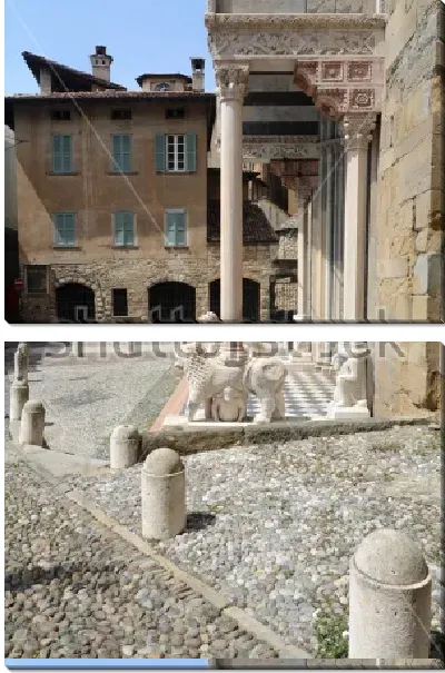 Модульная картина Красивая улица старого города в Бергамо