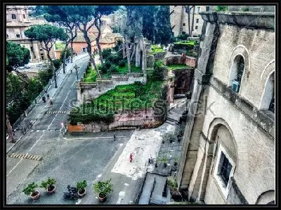 Картина Вид на улицу старого города в Риме