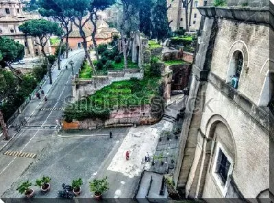 Постер Вид на улицу старого города в Риме