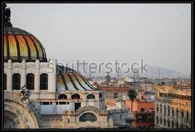 Панорама Мехико с Музеем изящных искусств на первом плане