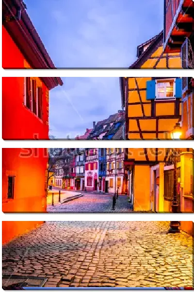 Модульная картина Пряничные домики в Старом городе Кольмар (Франция) 