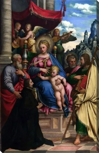 Картина Мадонна со святыми и ангелами (The Madonna and Child with Angels, Saints and a Donor)