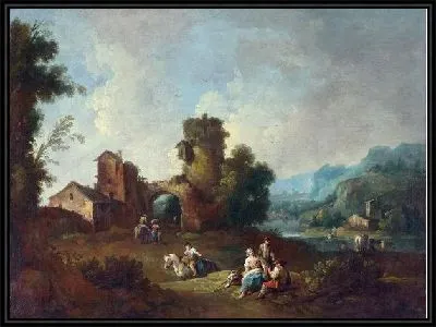 Картина Пейзаж с разрушенной башней (Landscape with a Ruined Tower)
