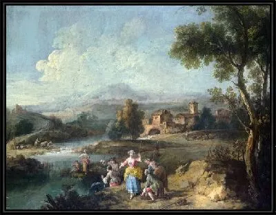 Пейзаж с рыбаками (Landscape with a Group of Figures Fishing)