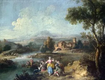 Пейзаж с рыбаками (Landscape with a Group of Figures Fishing)