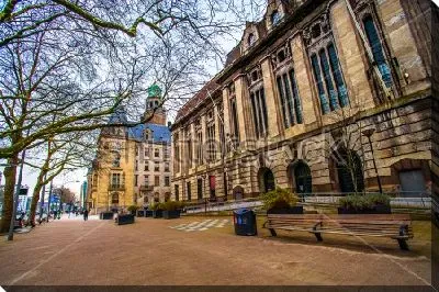 Постер Вид на дворец городской ратуши Ван Роттердам в красивом и историческом центре Роттердама