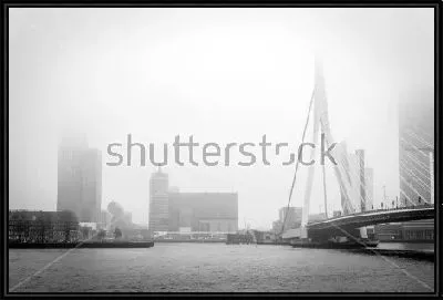 Картина Вид на улицу из порта Роттердама в туманное утро