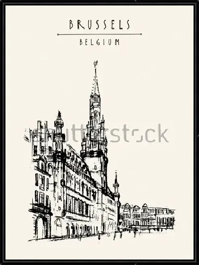 Картина Вид на дворцы площади Гран-Плас в Брюсселе