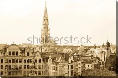 Панорама Брюсселя с городской ратушей