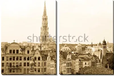 Панорама Брюсселя с городской ратушей