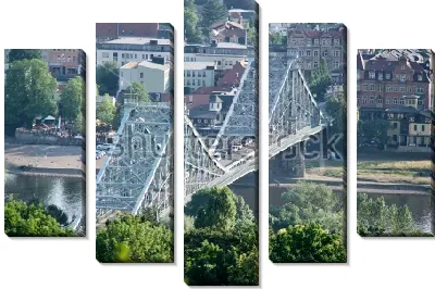 Модульная картина Вид на мост "Голубое чудо" в Дрездене