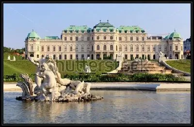 Картина Знаменитый венский дворцово-парковый ансамбль Шёнбрунн с фонтанами и садами