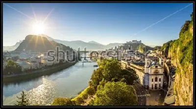 Картина Красивая панорама Зальцбурга летним утром