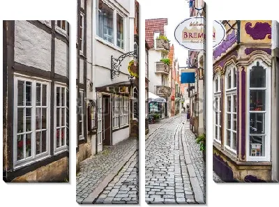 Модульная картина Красочные старинные домики на самой старой улице Шнор в Бремене