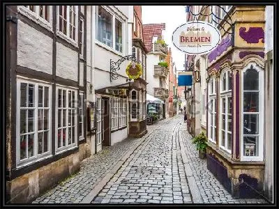 Картина Красочные старинные домики на самой старой улице Шнор в Бремене