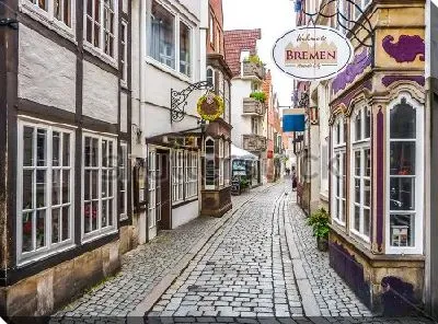 Постер Красочные старинные домики на самой старой улице Шнор в Бремене