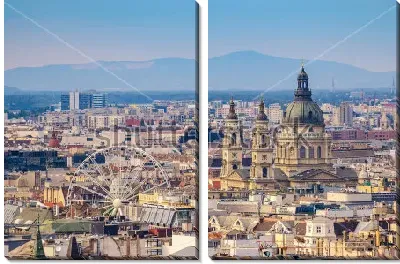 Модульная картина Панорама Будапешта с видом на Собор Святого Иштвана 