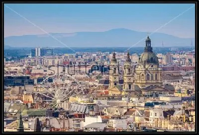 Панорама Будапешта с видом на Собор Святого Иштвана 