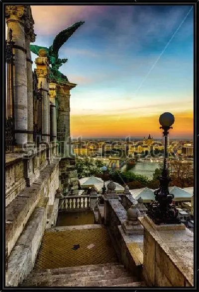 Картина Красивая панорама вечернего Будапешта с памятниками архитектуры