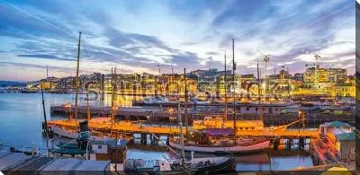 Постер Красивый вид на порт Осло